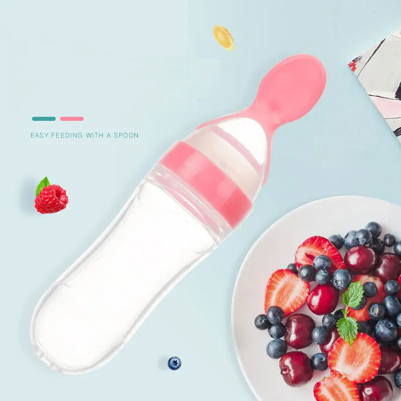 90ML Baby Training Feeder Bottle with Spoon