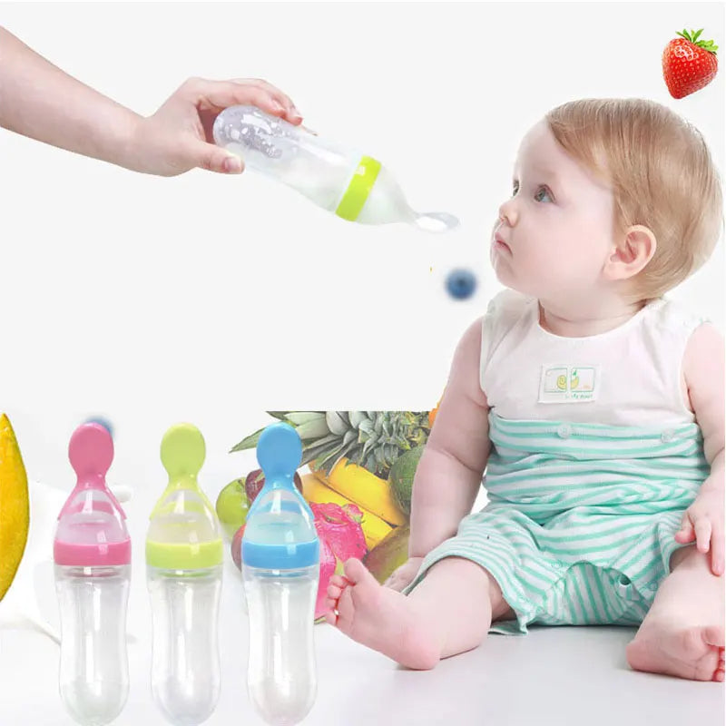 90ML Baby Training Feeder Bottle with Spoon