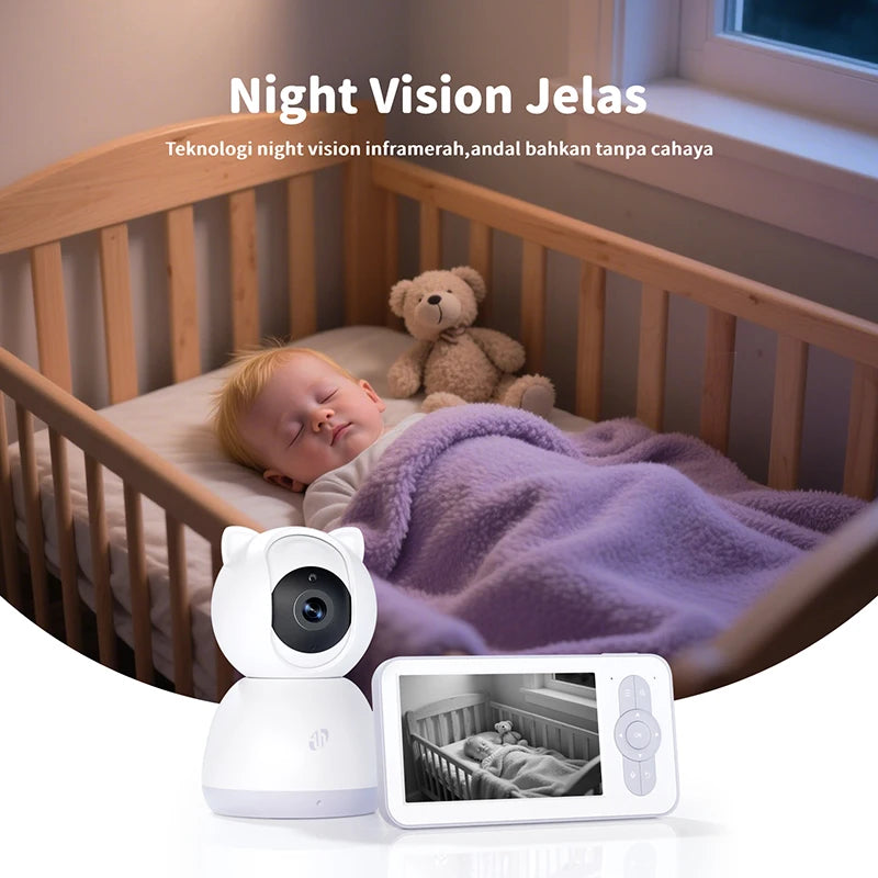 Factory Direct Low Price 5-inch Baby Monitor High Quality Video Baby Monitor Crying Detection Screen 40 Hours Battery Life