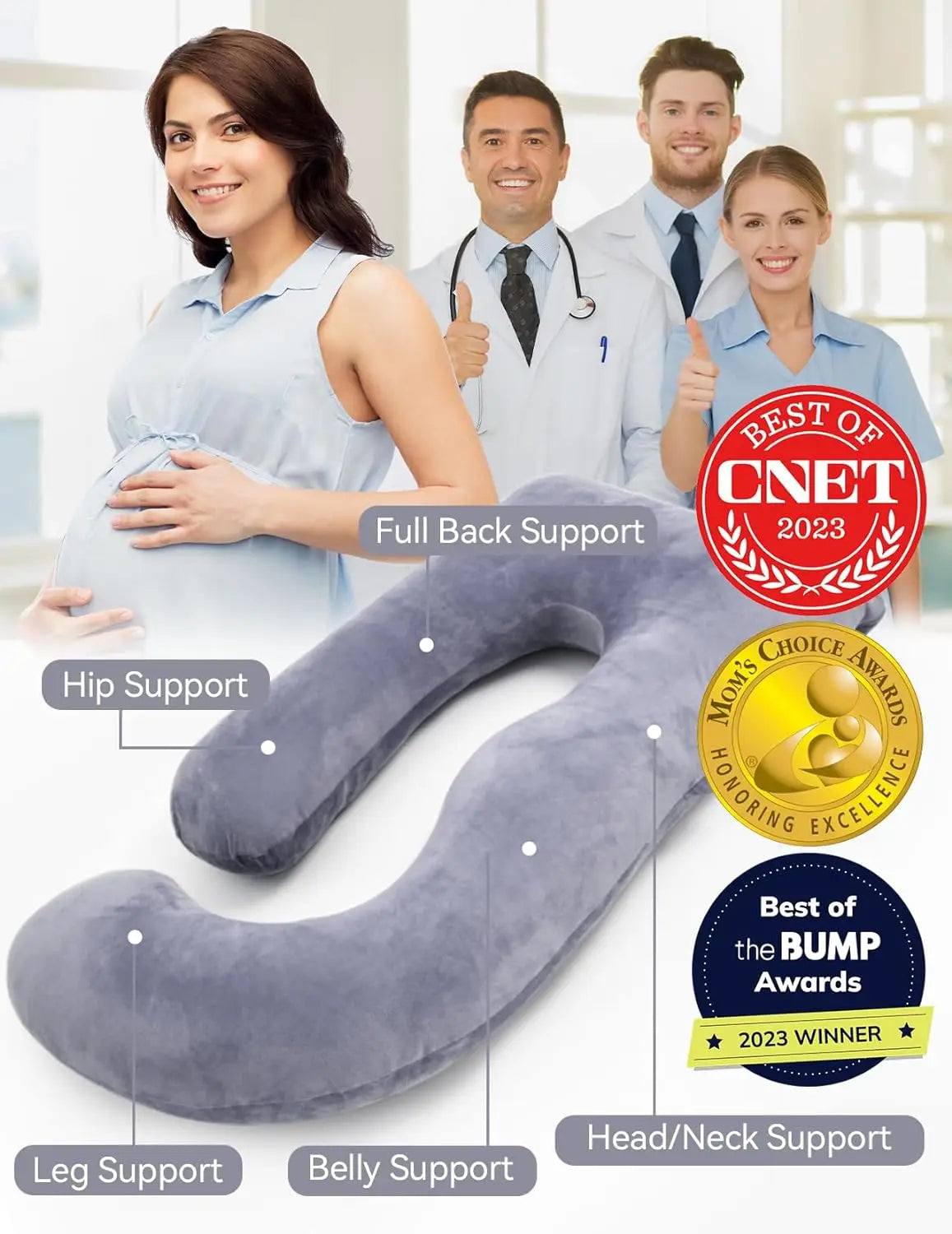 Momcozy U-Shaped Full Body Pregnancy Pillow