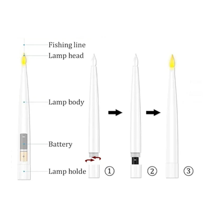 Floating Candles with Magic Wand Flickering Warm Light LED Flameless Candle Taper Candles for Christmas/Wedding/Party/Halloween