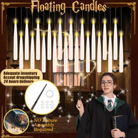Floating Candles with Magic Wand Flickering Warm Light LED Flameless Candle Taper Candles for Christmas/Wedding/Party/Halloween