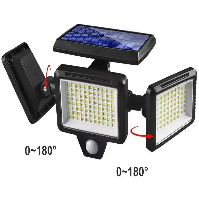 Outdoor Solar Lamp Body Induction Lamp Black Plastic Waterproof 210 LED Home Party Four-Side Lighting Wall Lamp