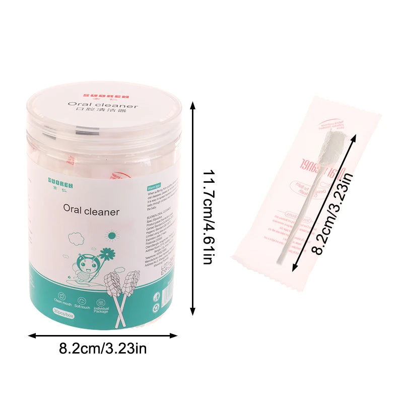30 stks/doos Baby Tongreiniger Wegwerp Gaas Tandenborstel Papieren Staaf Orale Cleaner Borstel Voor Pasgeboren Mondverzorging Stok Tandheelkundige Zorg