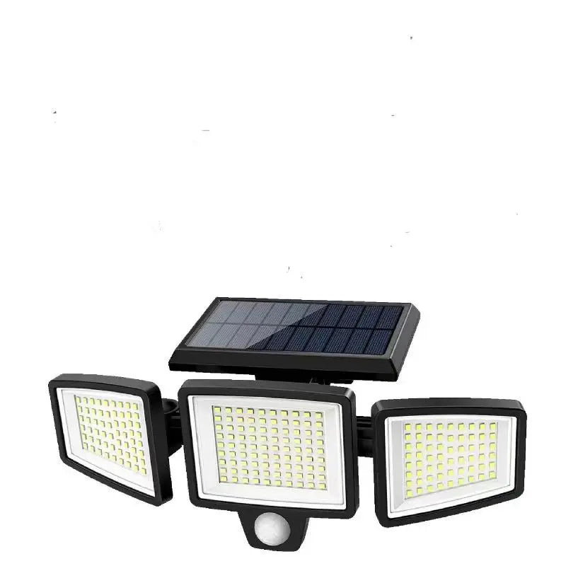 Outdoor Solar Lamp Body Induction Lamp Black Plastic Waterproof 210 LED Home Party Four-Side Lighting Wall Lamp