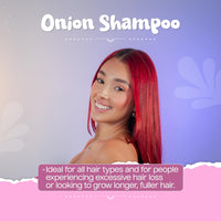 Kaba Onion Shampoo de Cebolla for Hair Growth, Sulfate-Free, Paraben-Free, Stimulates Hair Regrowth, Reduces Hair Loss, Deep Scalp Cleanse, All Hair Types - 500 ML