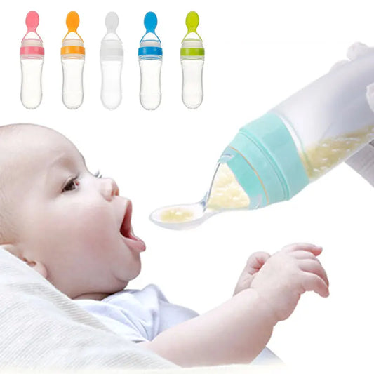 90ML Baby Training Feeder Bottle with Spoon