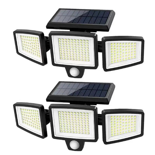 Outdoor Solar Lamp Body Induction Lamp Black Plastic Waterproof 210 LED Home Party Four-Side Lighting Wall Lamp