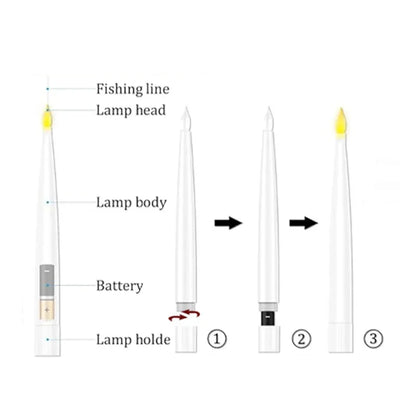 Floating Candles with Magic Wand Flickering Warm Light LED Flameless Candle Taper Candles for Christmas/Wedding/Party/Halloween