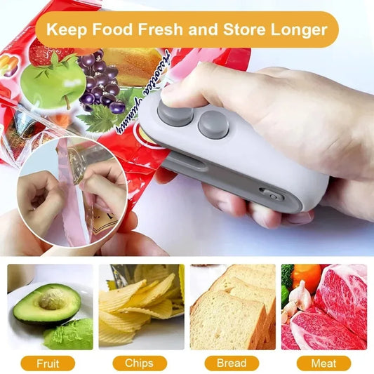 Sealing Machine - Mini Heat Bag Sealer, Portable Handheld Plastic Bag Sealing Tool, Rechargeable Mini Thermal Sealer for Bags