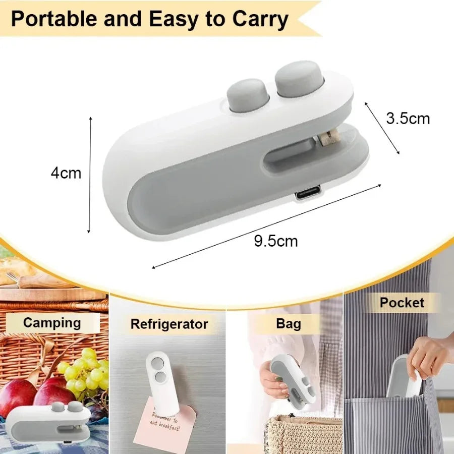 Sealing Machine - Mini Heat Bag Sealer, Portable Handheld Plastic Bag Sealing Tool, Rechargeable Mini Thermal Sealer for Bags