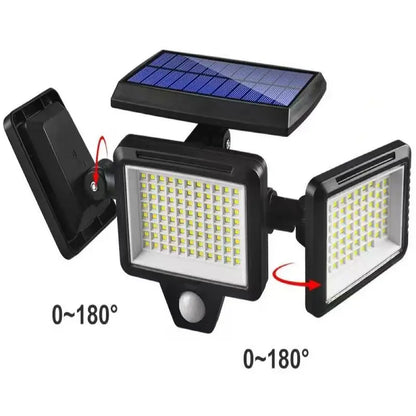 Outdoor Solar Lamp Body Induction Lamp Black Plastic Waterproof 210 LED Home Party Four-Side Lighting Wall Lamp