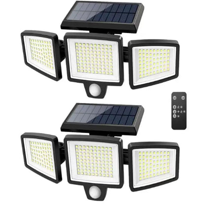 Outdoor Solar Lamp Body Induction Lamp Black Plastic Waterproof 210 LED Home Party Four-Side Lighting Wall Lamp